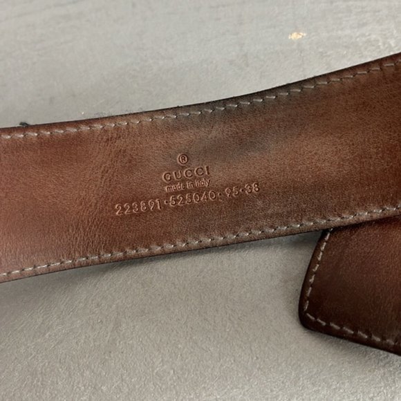 Gucci Black Imprime Leather Interlocking GG Logo Belt main image 5